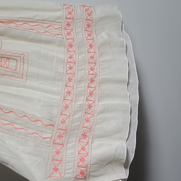 NORTH SHORE Cream Open Shoulder Cover Up with Orange Embroider Size S/M - Picture 4 of 16